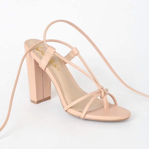 Lulus Marc Almond Lace-Up Heels, Size 6 - Picture 3 of 6